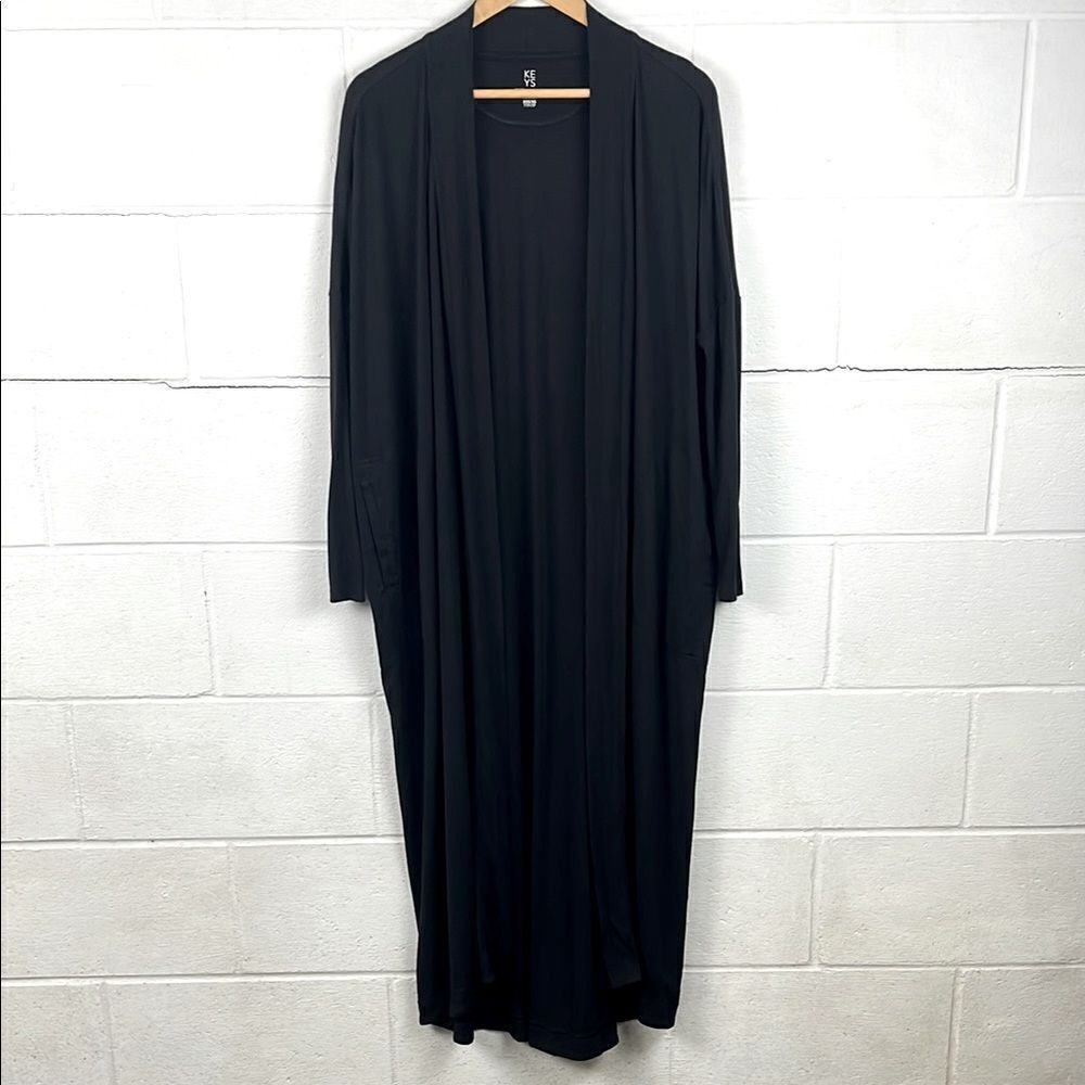 Alicia Keys x Athleta keys black long sleeve maxi pocket comfort robe